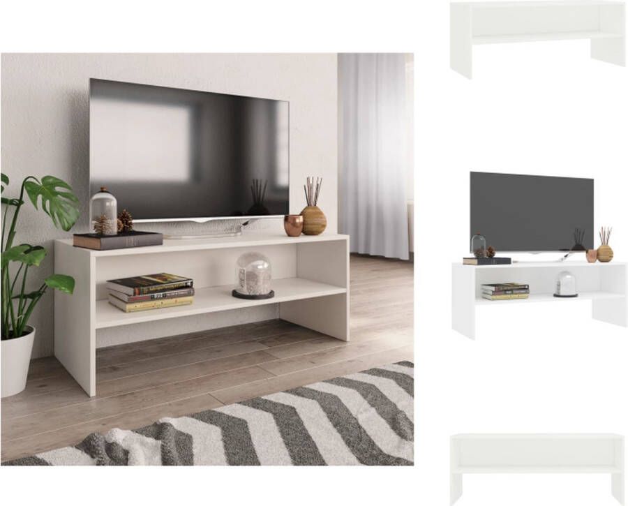 VidaXL Tv-meubel Tv-meubels Tv-meubelen Tv-meubilair Tv-meubel 100x40x40 cm bewerkt hout wit