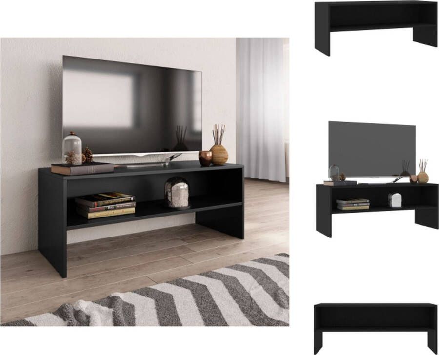 VidaXL Tv-meubel Tv-meubels Tv-meubelen Tv-meubilair Tv-meubel 100x40x40 cm bewerkt hout zwart