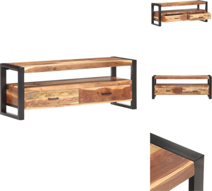 VidaXL Tv-meubel Tv-meubelen Tv-meubels Tv-meubilair Tv-meubel 120x35x45 cm hout met honingkleurige afwerking - Foto 2