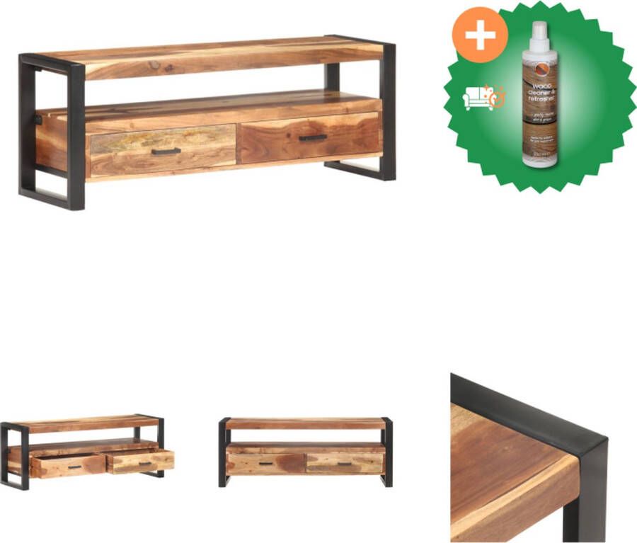 VidaXL Tv-meubel 120x35x45 cm hout met honingkleurige afwerking Kast Inclusief Houtreiniger en verfrisser