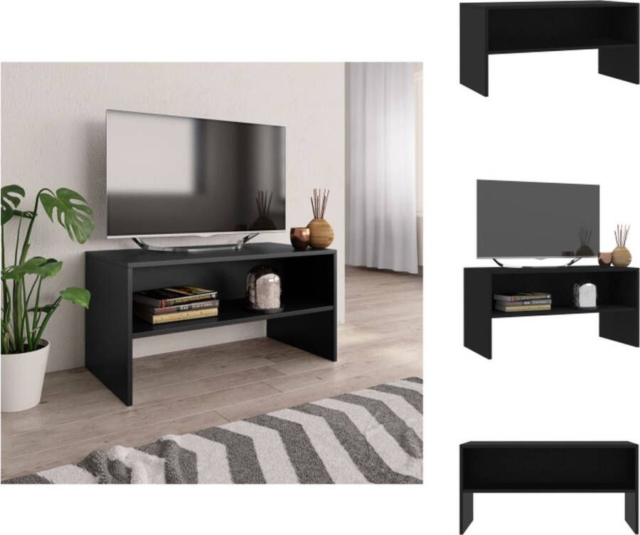 VidaXL Tv-meubel Tv-meubels Tv-meubelen Tv-meubilair Tv-meubel 80x40x40 cm bewerkt hout zwart