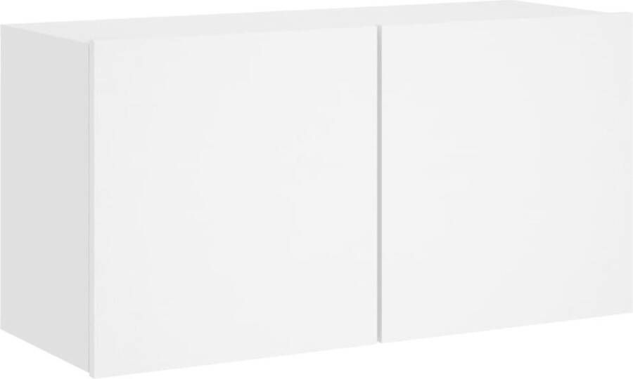 VidaXL Tv-meubel Wandgemonteerd 80x30x41 cm Wit Tv Meubel Wandmontage Houten Tv Kast Witte Tv Kast Opbergkast
