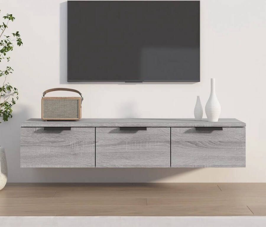 VidaXL Tv meubel wandkast 102x30x20 cm spaanplaat grijs