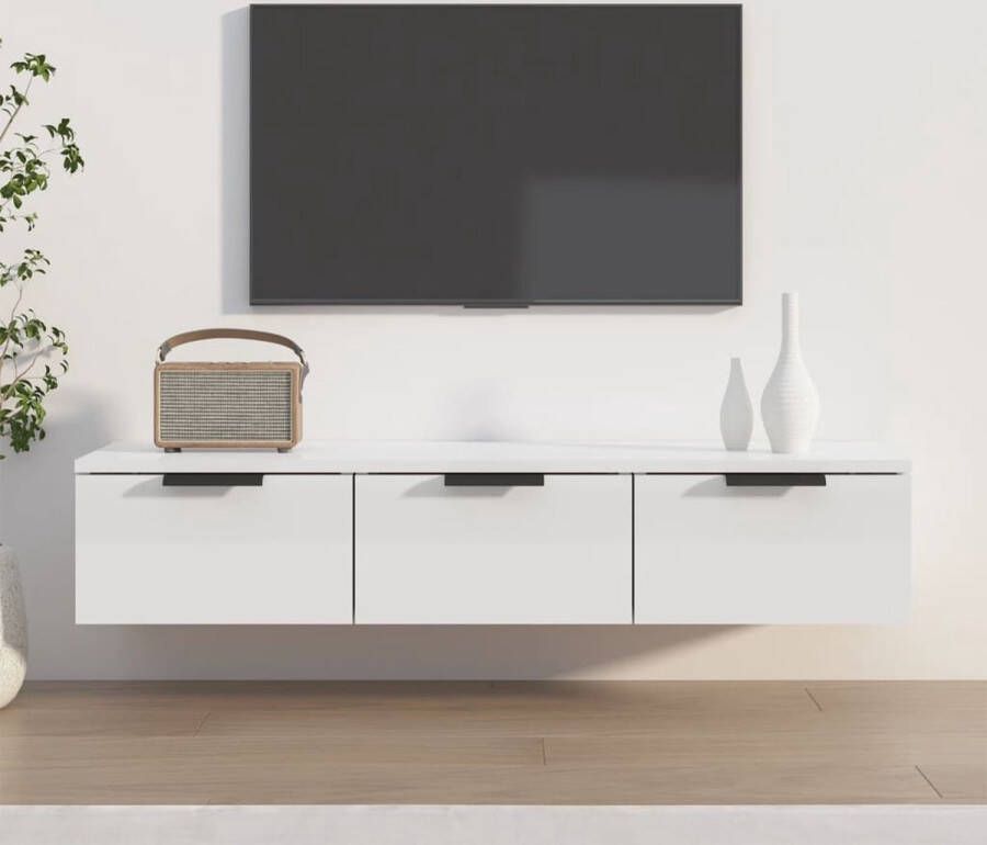 VidaXL Tv meubel wandkast 102x30x20 cm spaanplaat hoogglans wit