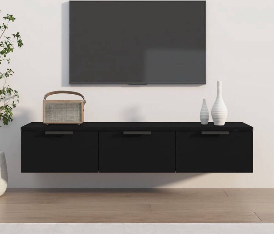 VidaXL Tv meubel wandkast 102x30x20 cm spaanplaat zwart