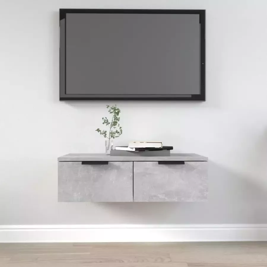 vidaXL Tv meubel wandkast 68x30x20 cm spaanplaat betongrijs