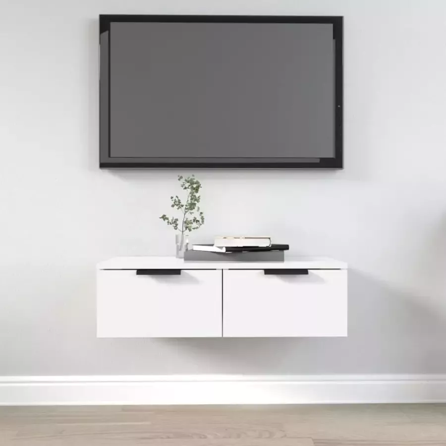 vidaXL Tv meubel wandkast 68x30x20 cm spaanplaat wit