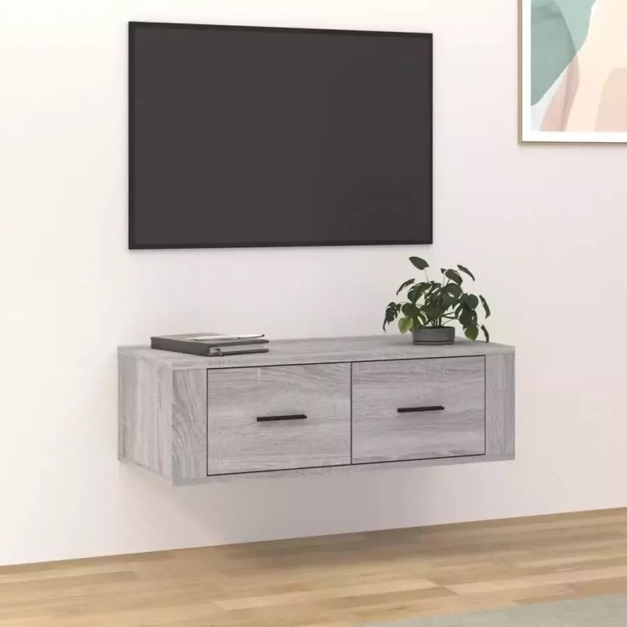 vidaXL Tv meubel wandkast 80x36x25 cm spaanplaat grijs