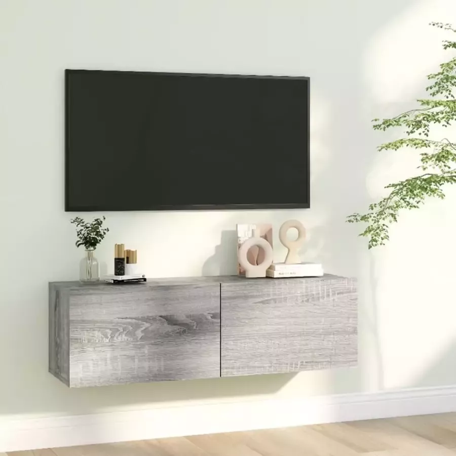 VidaXL Tv meubel wandkast spaanplaat 100x30x30 cm grijs