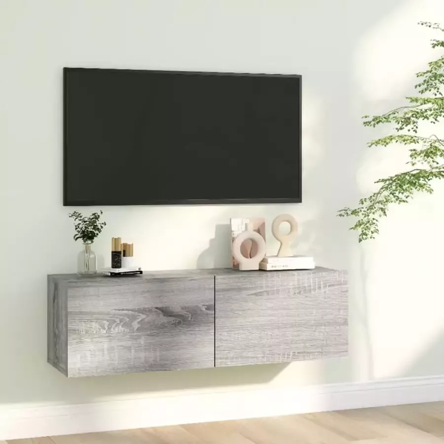 vidaXL Tv meubel wandkast spaanplaat 100x30x30 cm grijs