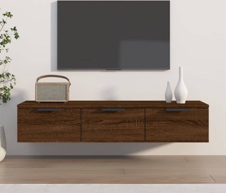 VidaXL Tv meubel wandkast spaanplaat 102x30x20 cm kleur bruin eiken
