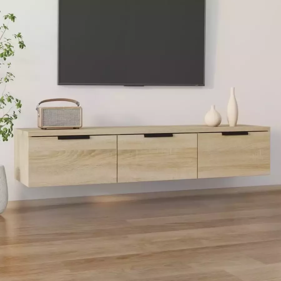 VidaXL Tv meubel wandkast spaanplaat 102x30x20 cm kleur eiken