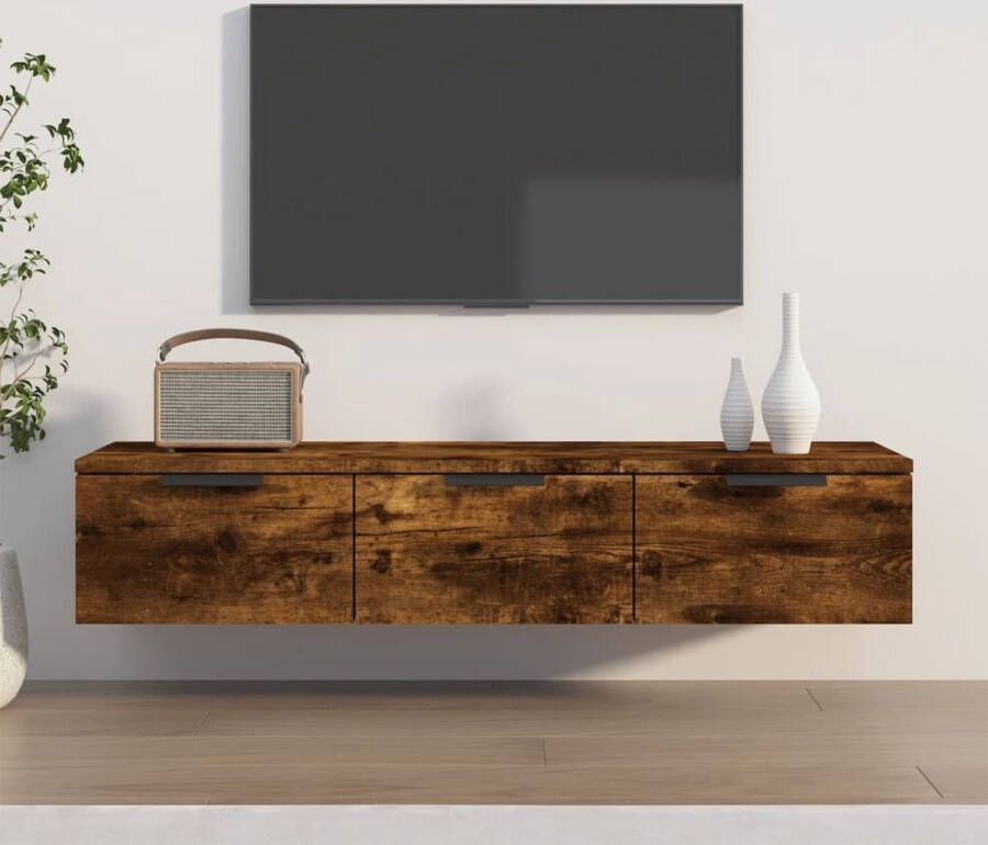 VidaXL Tv meubel wandkast spaanplaat 102x30x20 cm kleur smoked eiken