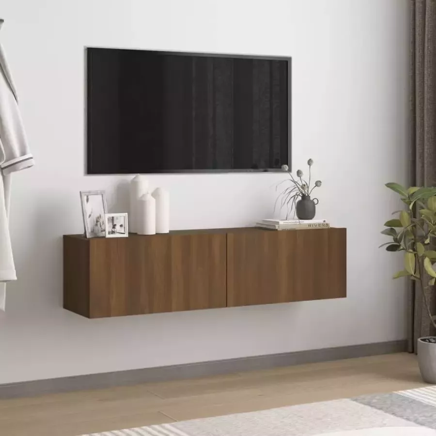 vidaXL Tv meubel wandkast spaanplaat 120x30x30 cm kleur eiken bruin