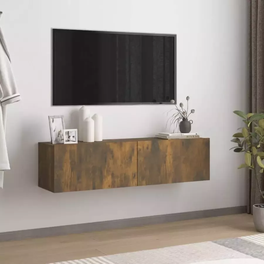 VidaXL Tv meubel wandkast spaanplaat 120x30x30 cm kleur smoked eiken