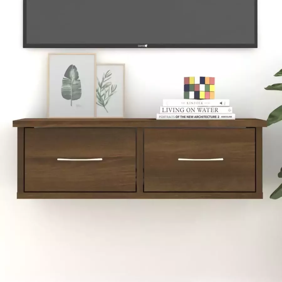 VidaXL Tv meubel wandkast spaanplaat 60x26x18 5 cm kleur eiken bruin