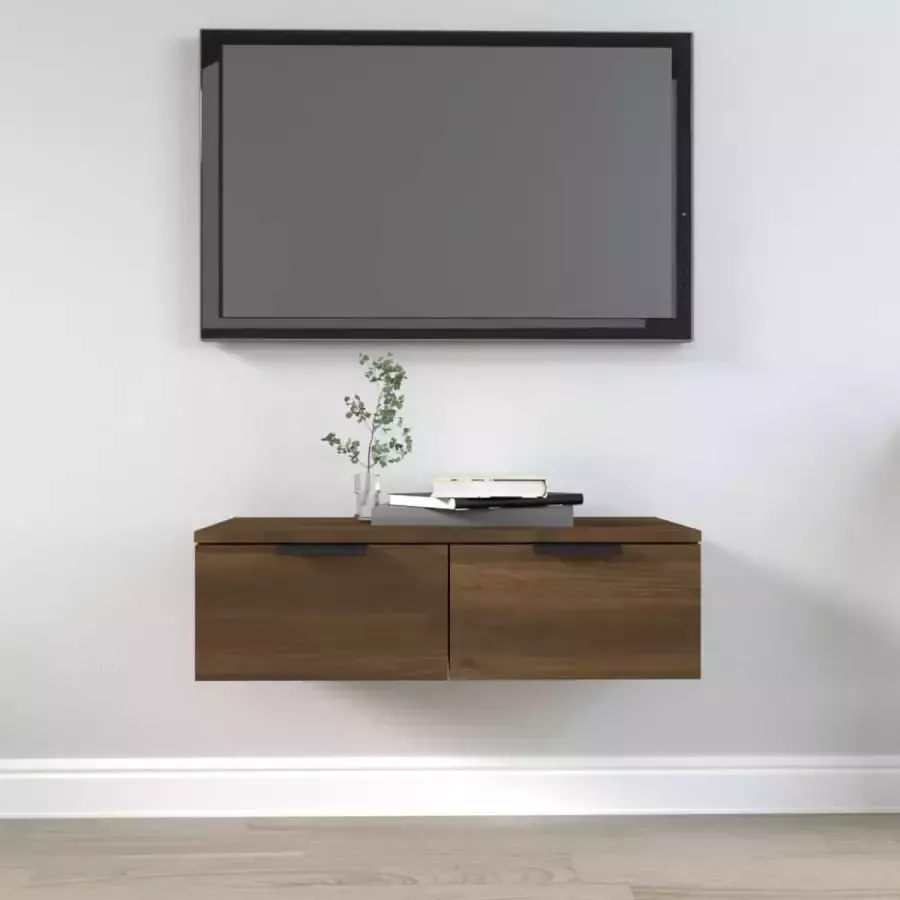 VidaXL Tv meubel wandkast spaanplaat 68x30x20 cm kleur eiken bruin