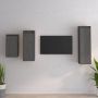 VidaXL TV-meubel wandmeubel massief grenenhout grijs montage vereist 3 matenHet transformeert een lege muur in een designelement Incl 30x30x60 cm 30x30x80 cm en 30x30x100 cm tv-meubels Kast - Thumbnail 1