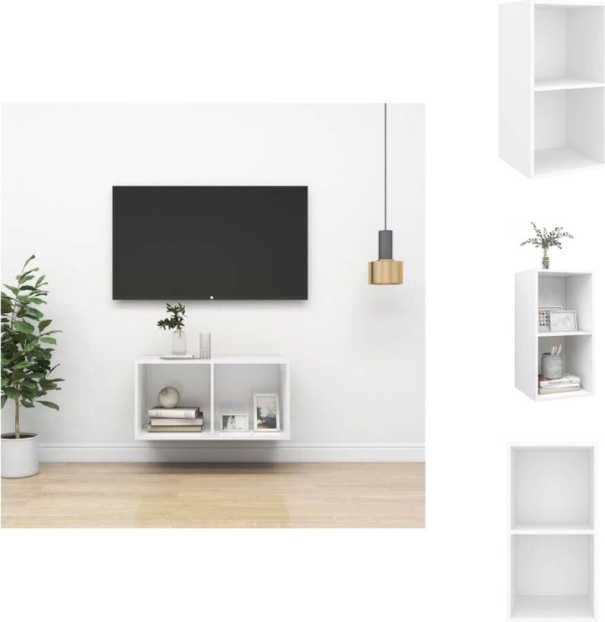 VidaXL Tv-meubel Wandmontage 37 x 37 x 72 cm Wit hout Kast