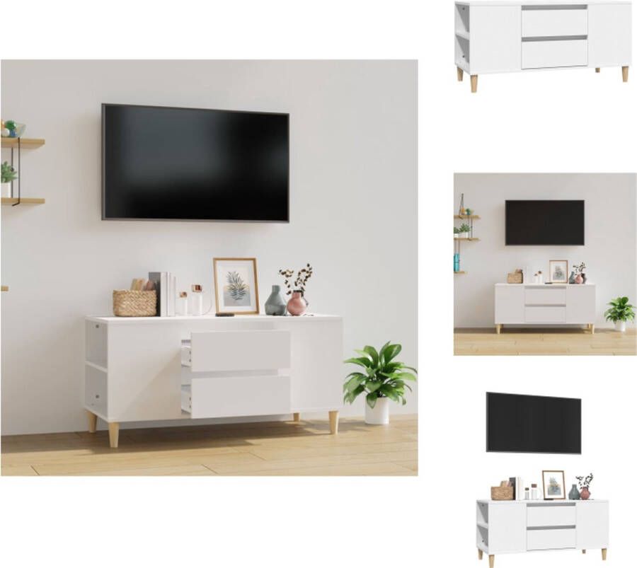 vidaXL Tv-meubel Wit 102 x 44.5 x 50 cm Scandinavisch design Kast