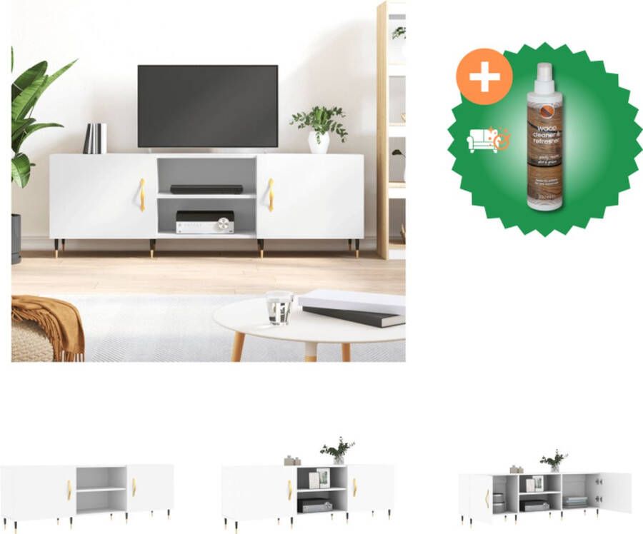 VidaXL Televisiekast Trendy Design 150 x 30 x 50 cm Wit Bewerkt Hout en IJzer Kast Inclusief Houtreiniger en verfrisser - Foto 4