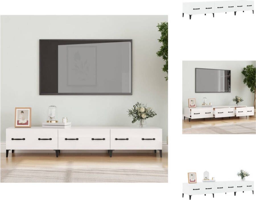 VidaXL TV-meubel wit 150x34.5x30cm Stevig modern opbergruimte | TV-meubels Materiaal- bewerkt hout ijzer Kast