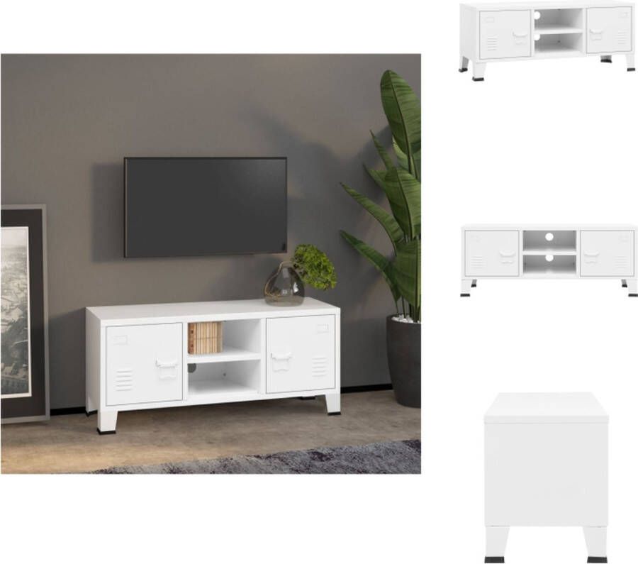 vidaXL TV-meubel Workshop 105 x 35 x 42 cm wit metaal Kast