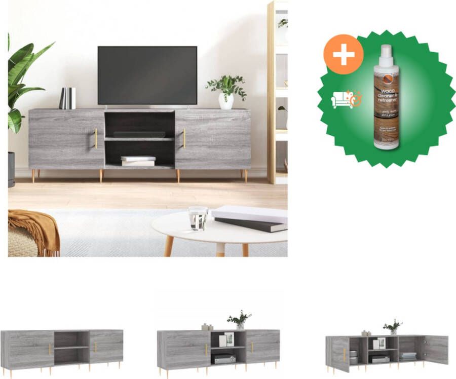 VidaXL Tv-meubel 150x30x50 cm bewerkt hout grijs sonoma eikenkleurig Kast Inclusief Houtreiniger en verfrisser