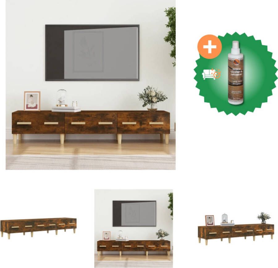 VidaXL Tv-meubel 150x34-5x30 cm bewerkt hout gerookt eikenkleurig Kast Inclusief Houtreiniger en verfrisser