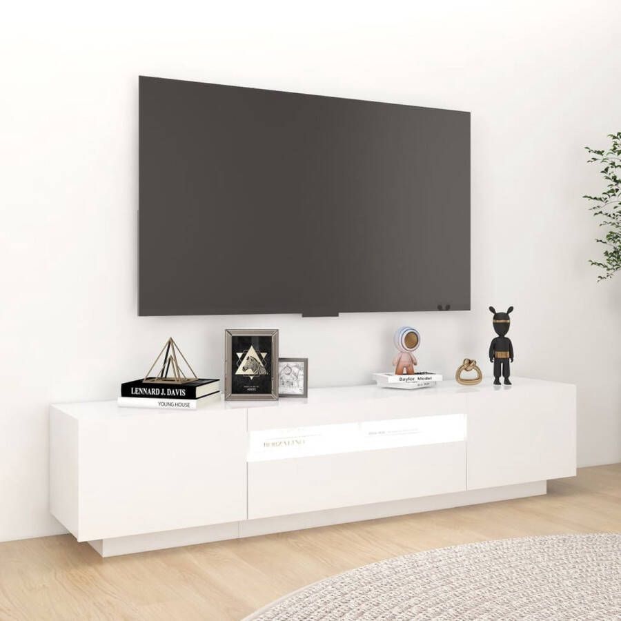 vidaXL TV-meubel XYZ TV-meubel 180 x 35 x 40 cm Met LED-verlichting Wit