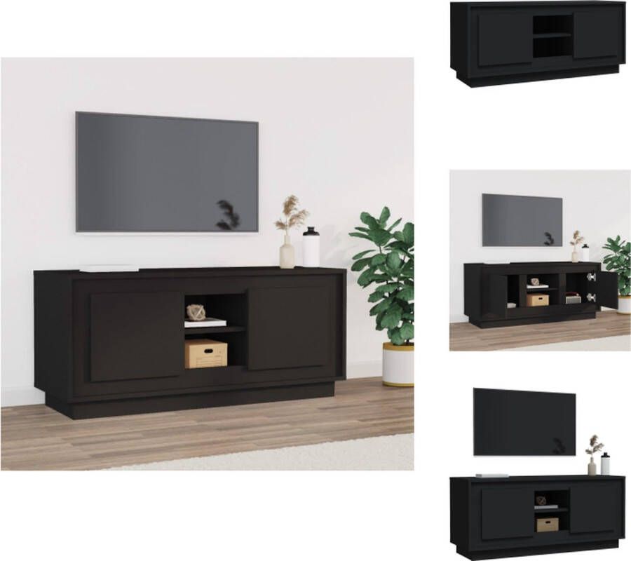 VidaXL Tv-meubel Tv-meubelen Tv-standaard Televisiemeubel Tv-meubel 102x35x45 cm bewerkt hout zwart