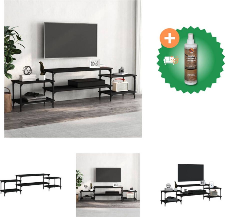 VidaXL TV-meubel zwart 197 x 35 x 52 cm hoge kwaliteit Kast Inclusief Houtreiniger en verfrisser