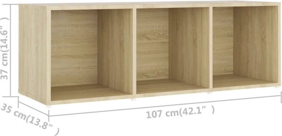 VidaXL Tv-meubelen 2 st 107x35x37 cm bewerkt hout sonoma eikenkleurig - Foto 4