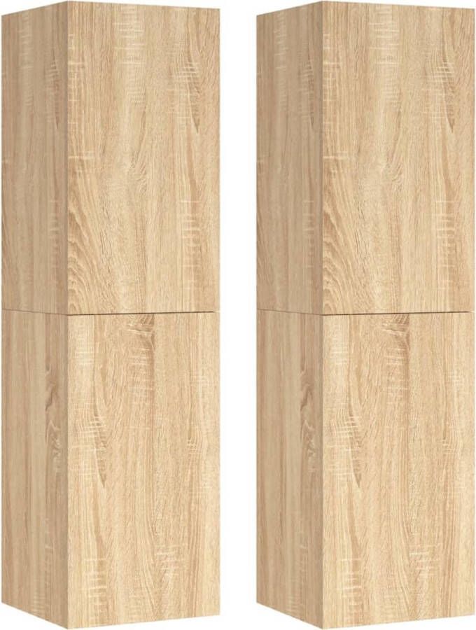 VidaXL -Tv-meubels-2-st-30 5x30x110-cm-bewerkt-hout-sonoma-eikenkleurig - Foto 2