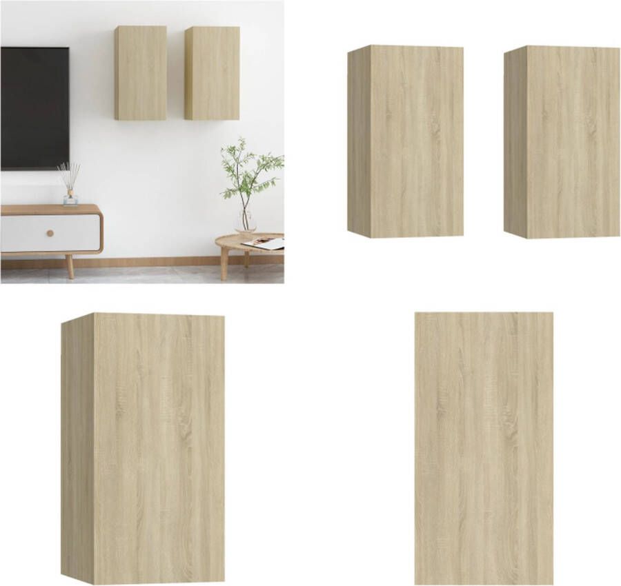 VidaXL -Tv-meubels-2-st-30 5x30x60-cm-bewerkt-hout-sonoma-eikenkleurig - Foto 2
