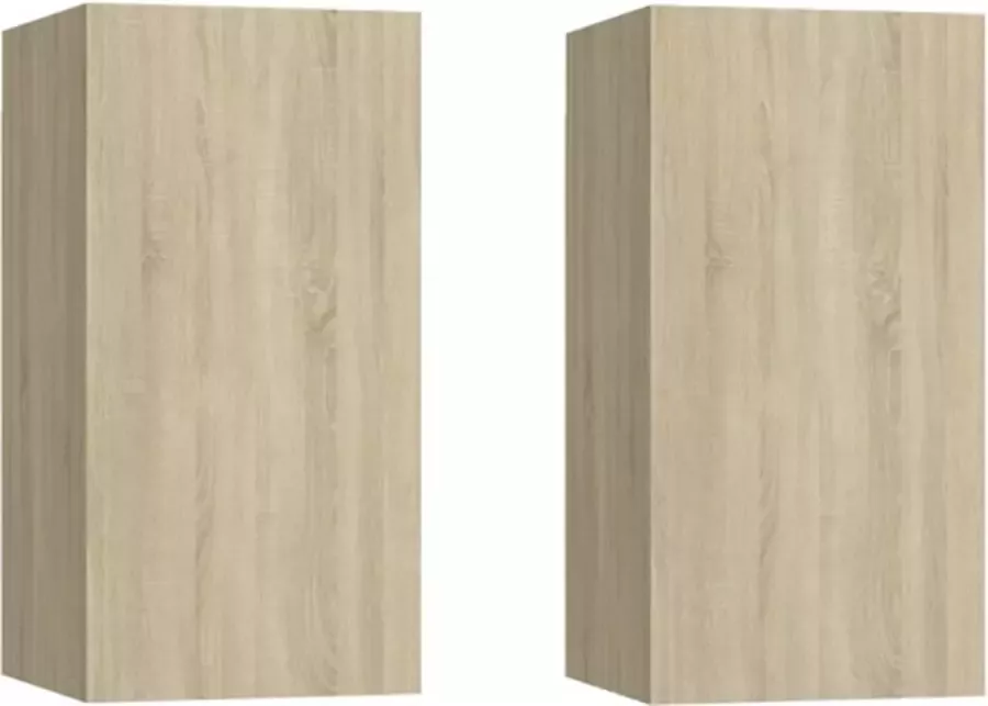 VidaXL -Tv-meubels-2-st-30 5x30x60-cm-bewerkt-hout-sonoma-eikenkleurig - Foto 3