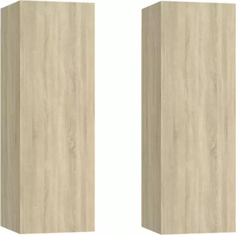 VidaXL -Tv-meubels-2-st-30 5x30x90-cm-bewerkt-hout-sonoma-eikenkleurig - Foto 2