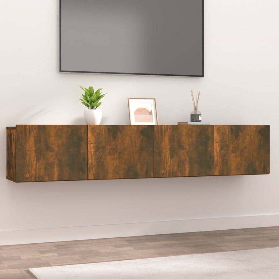 VidaXL -Tv-meubelen-2-st-80x30x30-cm-bewerkt-hout-gerookt-eikenkleurig - Foto 1