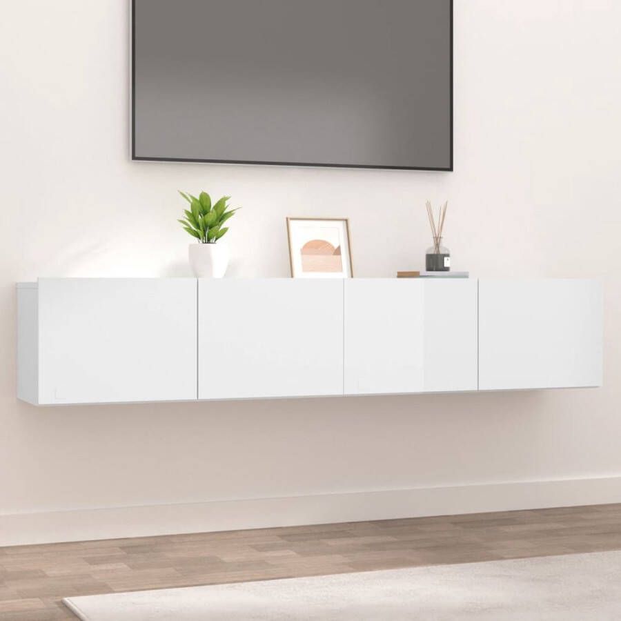 VidaXL -Tv-meubelen-2-st-80x30x30-cm-bewerkt-hout-hoogglans-wit