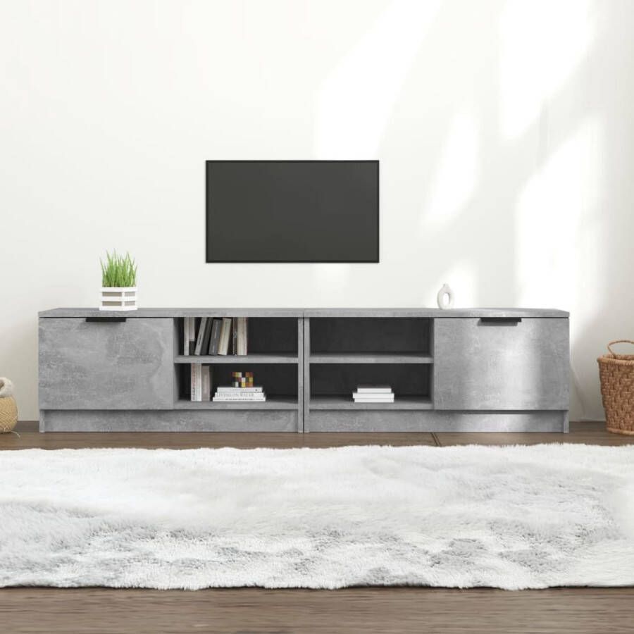 VidaXL -Tv-meubelen-2-st-80x35x36 5-cm-bewerkt-hout-betongrijs - Foto 1