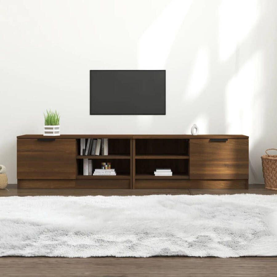 VidaXL -Tv-meubelen-2-st-80x35x36 5-cm-bewerkt-hout-bruineikenkleurig