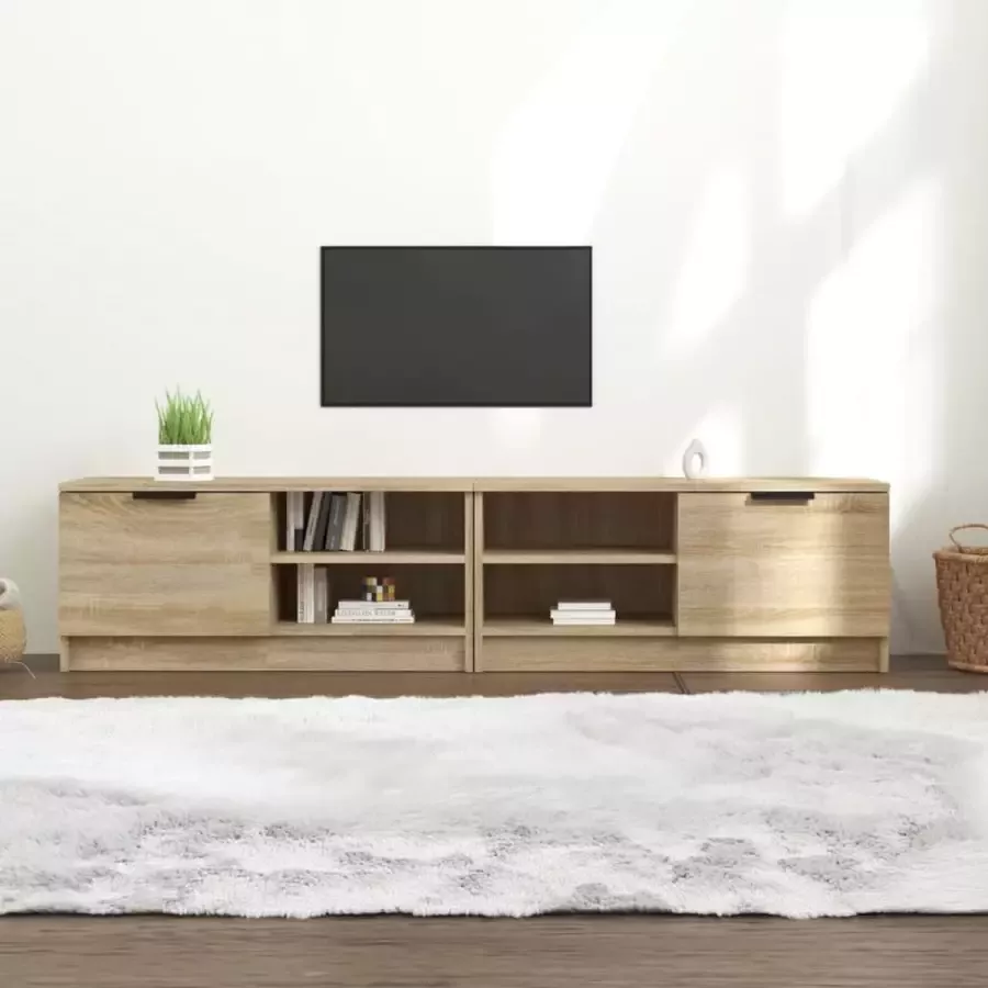 VidaXL -Tv-meubelen-2-st-80x35x36 5-cm-bewerkt-hout-sonoma-eikenkleurig
