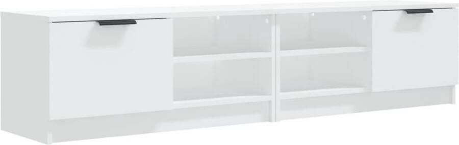 The Living Store TV-meubel trendy Praktisch houten media-opslag 80x35x36.5cm wit Tv Kast Tv Meubel Hifi Kast Media Opslag Woonkamerinrichting - Foto 3