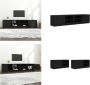 VidaXL Tv-meubelen 2 st 80x35x36-5 cm bewerkt hout zwart Tv-kast Tv-kasten Tv-meubel Hifi-meubel - Thumbnail 2