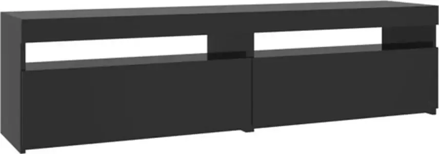 VIDAXL Tv-meubelen 2 st LED-verlichting 75x35x40 cm hoogglans zwart - Foto 3