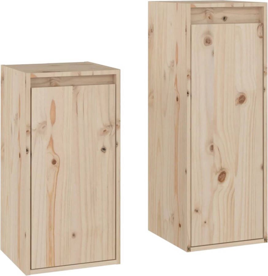 VidaXL Tv-meubelen set massief grenenhout TV Meubel Houten TV Kast Grenoblehouten TV Kast Tv Stand Salontafel Opbergruimte Wandmontage