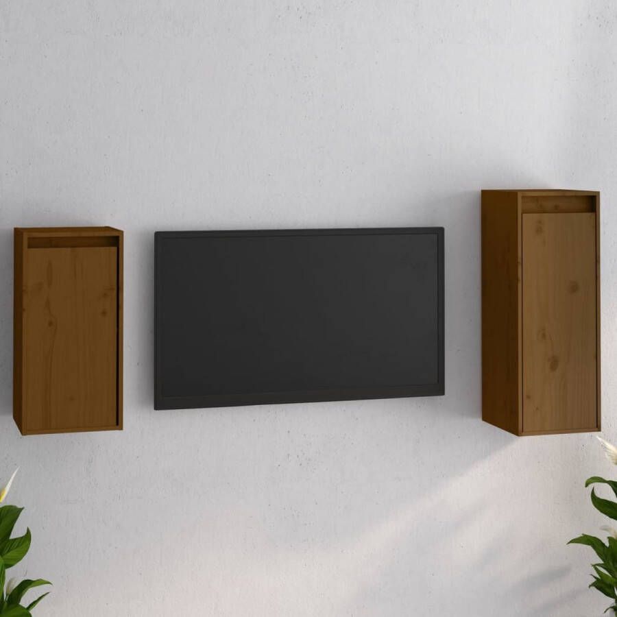 VidaXL -Tv-meubelen-2-st-massief-grenenhout-honingbruin - Foto 1