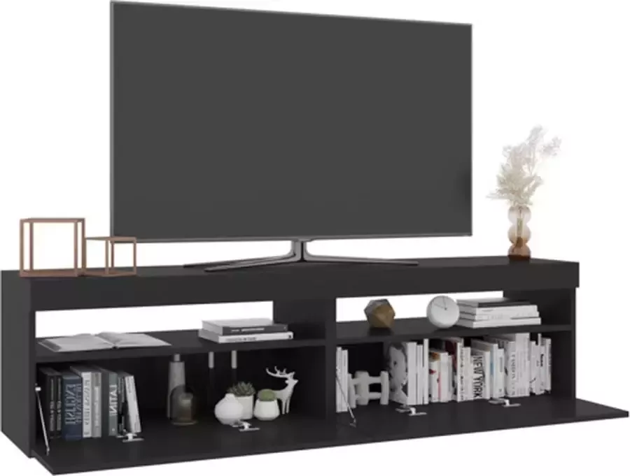 VidaXL -Tv-meubelen-2-st-met-LED-verlichting-75x35x40-cm-zwart - Foto 4