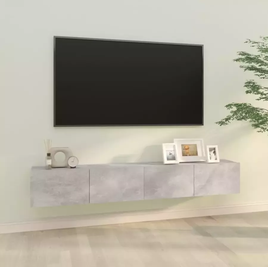 VidaXL -Tv-meubelen-2-st-wandgemonteerd-100x30x30-cm-hout-betongrijs
