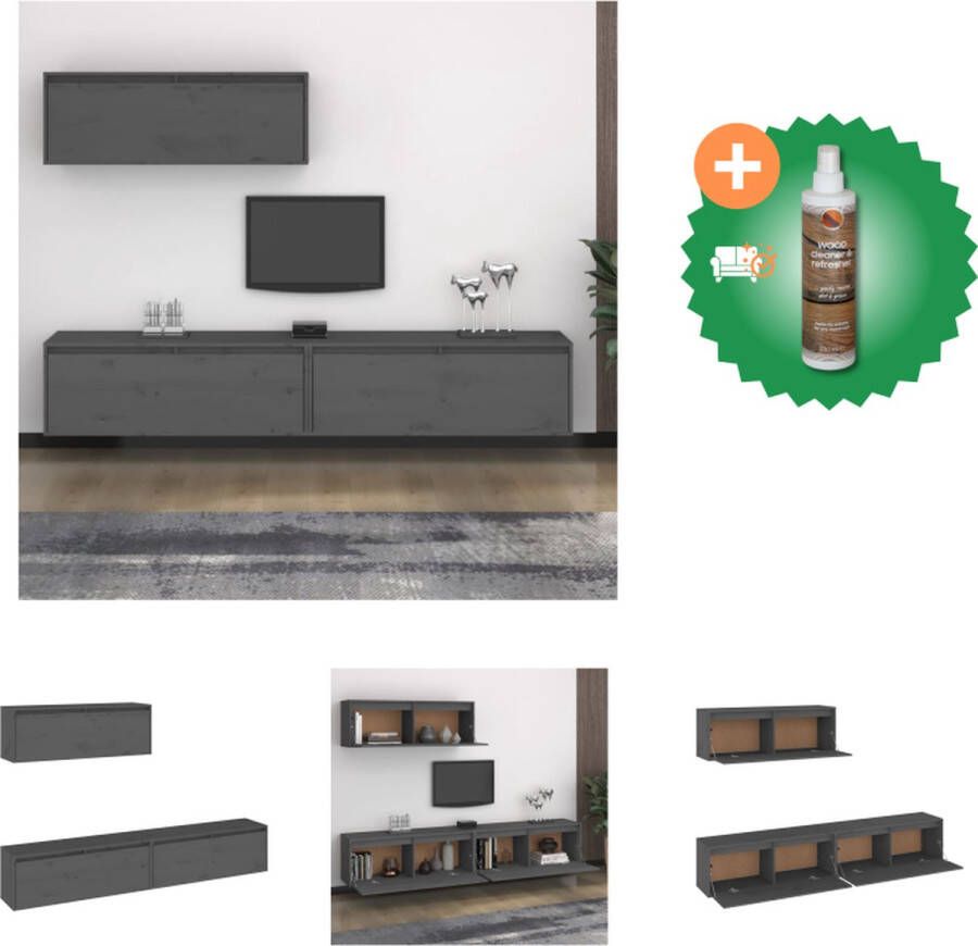 VidaXL TV-meubel Wandkast 45 x 30 x 35 cm massief grenenhout Kast Inclusief Houtreiniger en verfrisser